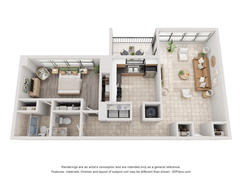 Model A - 1 BR x 1BA